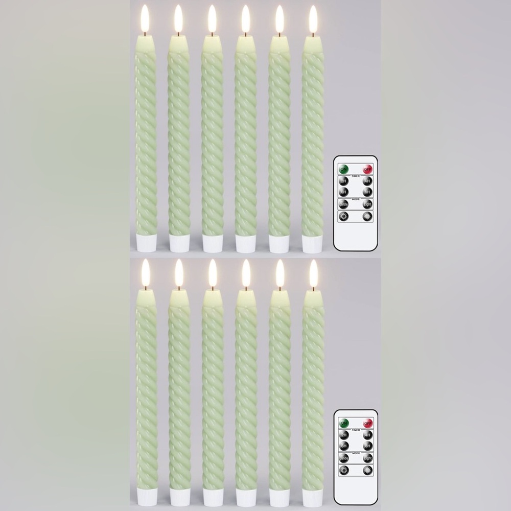 Amazon Lasumora Real Wax Flameless Taper Candles
